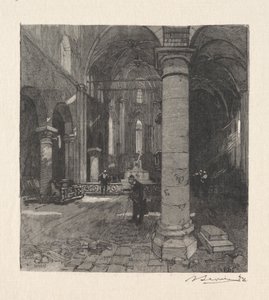Interieur van de kerk door Auguste Louis Lepère