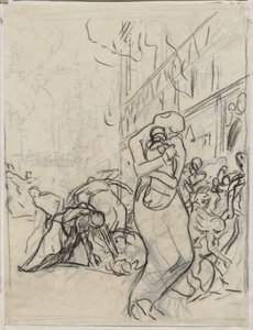 De brand van Leuven door Auguste Louis Lepère