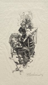 De vrouw bij de wieg