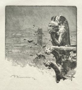 Le Stryge de Notre Dame, 1890 door Auguste Louis Lepère
