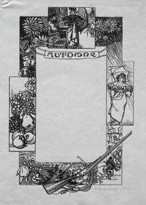 Parijs Almanak, 1897: Decoratieve Rand, Herfst, 1897