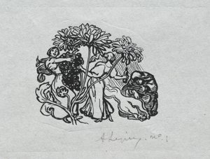 Parijs Almanak, 1897: Staartstuk, Herfst door Auguste Louis Lepère