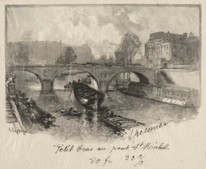Petit bras au Pont St. Michel door Auguste Louis Lepère