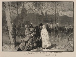 Sortie du Théâtre du Chatelet door Auguste Louis Lepère
