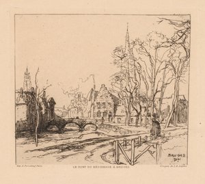 De Béguinagebrug in Brugge, 1901 door Auguste Louis Lepère