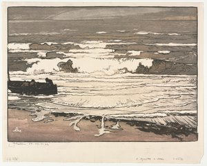De brekende golven, getij van september 1901, 1901 door Auguste Louis Lepère