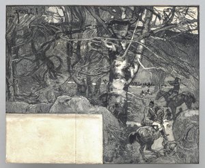 Jacht met jachthonden, Mont Gérard
 door Auguste Louis Lepère