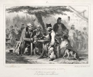 Album voor 1832: Een beroemde diplomaat zei..., 1832 door Auguste Raffet