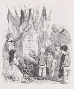 De graven van juli uit De volledige werken van Béranger door Auguste Raffet