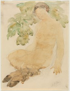 Faunesse, c.1905 (aquarel over grafiet) door Auguste Rodin