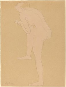 Figuur Voorovergebogen met Rechter Knie Opgetrokken door Auguste Rodin