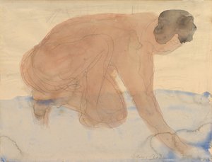 Naaktfiguur op handen en knieën, 1900-1910 door Auguste Rodin