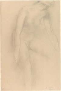 Staand vrouwelijk naakt, voorovergebogen door Auguste Rodin