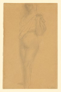 Studie eines Aktes mit Draperie door Auguste Rodin