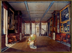 De muzieksalon in het kasteel van Malmaison in 1812
