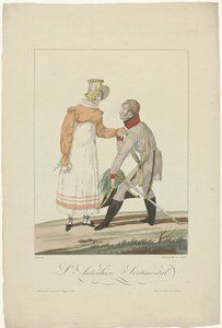 De Geallieerden in Parijs in 1815: De Sentimentele Oostenrijker door Auguste Thomas Marie Blanchard