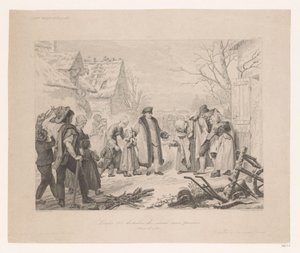 Lodewijk XVI op bezoek in een arme wijk