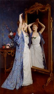 De toilet, 1889 door Auguste Toulmouche