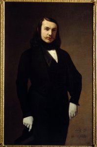 Portret van Theophile Gautier (1811-1872) dichter, romanschrijver en criticus. door Auguste de Chatillon