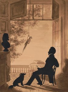 Silhouet profiel van kunstenaar Charles Fenderich, 1841 door Augustin Amant Constant Fidele Edouart