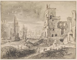 Brussel na het bombardement in 1695