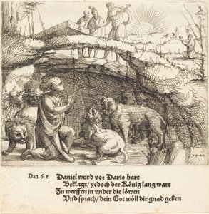 Daniel in de leeuwenkuil, 1549 door Augustin Hirschvogel