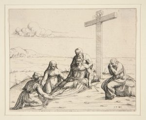 Jozef en Nicodemus met het Lichaam van Christus door Augustin Hirschvogel