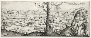 Landschap met de bekering van Saulus door Augustin Hirschvogel