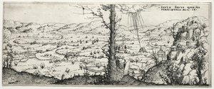 Landschap met de bekering van Saulus, 1545 door Augustin Hirschvogel