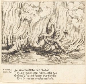 Nadab en Abihu door Augustin Hirschvogel