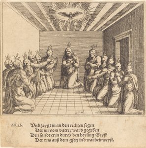 De nederdaling van de Heilige Geest door Augustin Hirschvogel