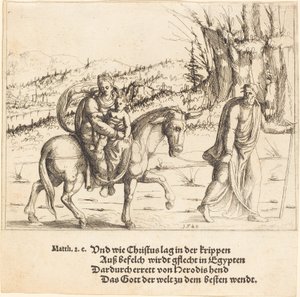 De vlucht naar Egypte, 1548 door Augustin Hirschvogel