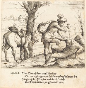 De Gelijkenis van de Barmhartige Samaritaan door Augustin Hirschvogel