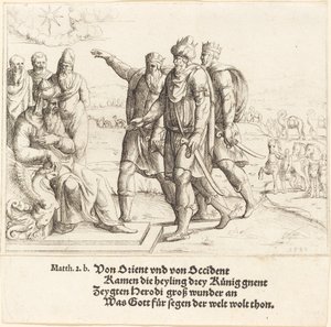 De Drie Koningen Vertellen Herodes over de Geboorte van Christus door Augustin Hirschvogel