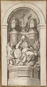 Studie voor een Grafmonument, 1750 door Augustin Pajou