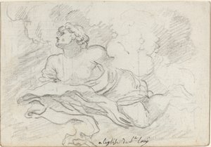 Engel van de Hemelvaart [recto] door Augustin Pajou after Charles Mellin