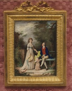 Portret van de kunstenaar Augustin Ritt en zijn familie door Augustin Ritt