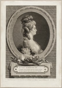Louise Émilie, barones van *** Frankrijk door Augustin de Saint-Aubin