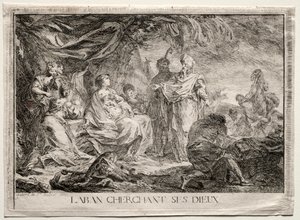 Laban op Zoek naar Zijn Huishoudgoden door Augustin de Saint Aubin