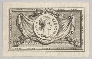Medaille met Portret van Livy in het 5e Boek, uit Tibère ou les six premiers door Augustin de Saint Aubin