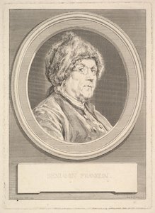 Portret van Benjamin Franklin, 1777 door Augustin de Saint Aubin