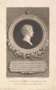 Portret van De Larive door Augustin de Saint Aubin