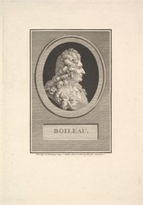 Portret van Despréaux Nicolas Boileau door Augustin de Saint Aubin
