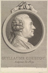 Portret van Guillaume Coustou door Augustin de Saint Aubin