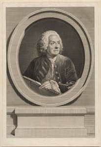 Portret van Louis de Silvestre door Augustin de Saint Aubin