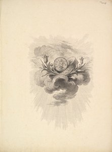 Vignet met een Medaille die Harpocrate en Lotus Bloemen Afbeeldt, Deel I, Pagina 12, uit D..., 1778-80 door Augustin de Saint Aubin