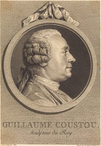 Guillaume Coustou door Augustin de Saint Aubin after Charles Nicolas Cochin II