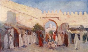 Stadspoort, Kairouan (kleurenlitho)
