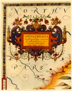 Cartouche door A. Ryther op Saxton