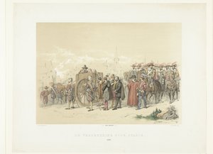 Wegvoeren van burgers in gevangenschap door Spaanse soldaten, 1567 door Augustinus Jacobus Bernardus Wouters